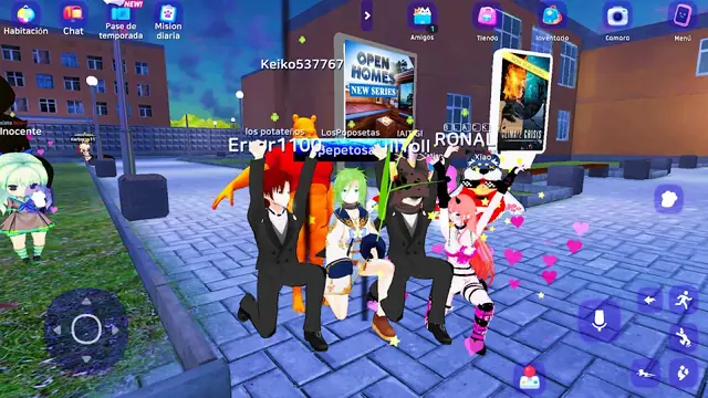 Players gathered in a plaza in Virtual Droid AI